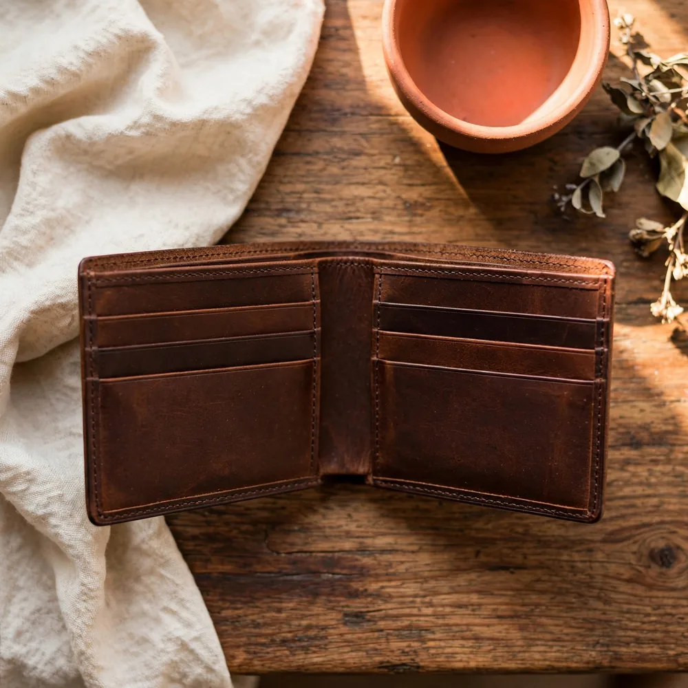 An empty open wallet